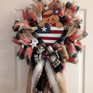 Patriotic Country Girl Wreath